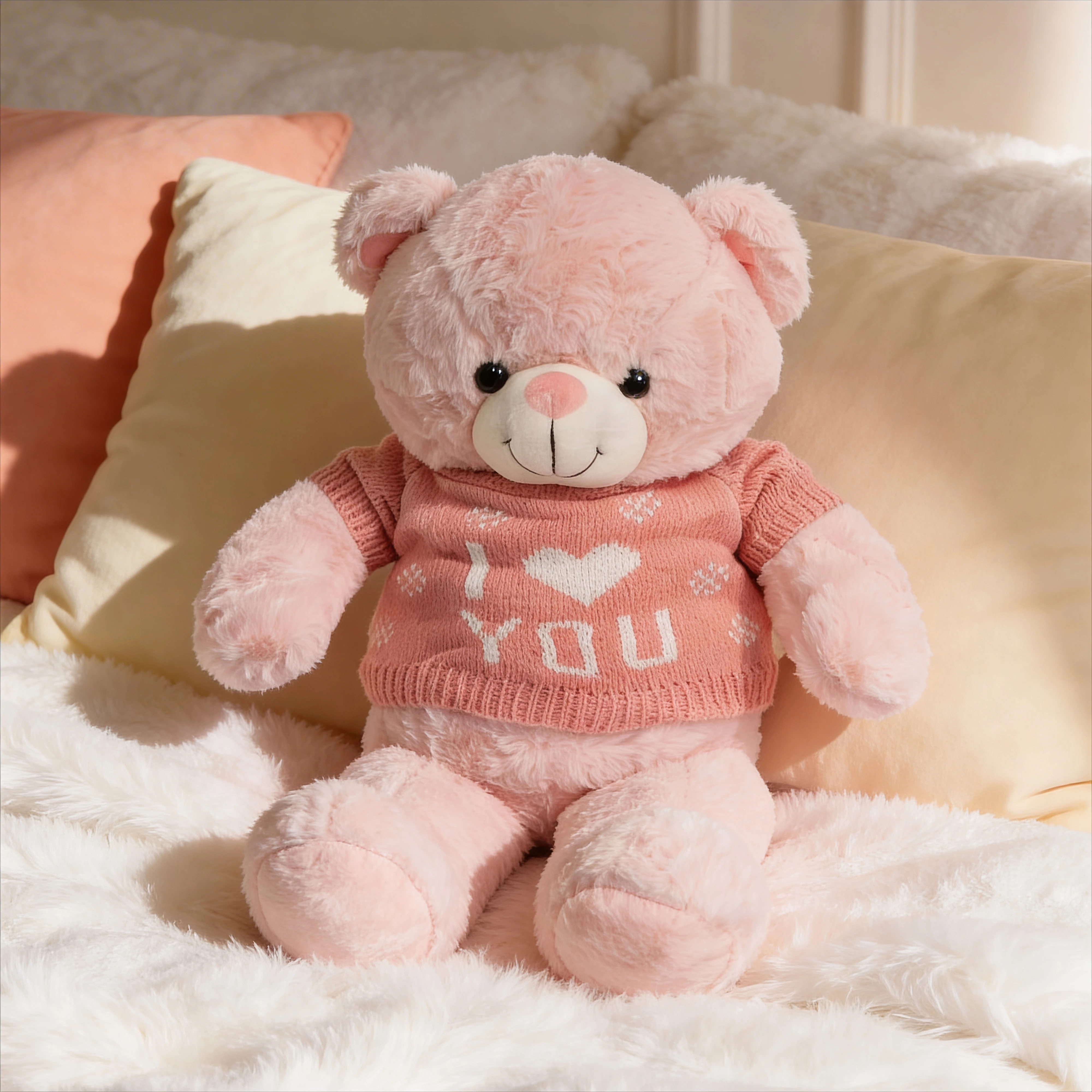Premium pink teddy bear with T-shirt 55cm soft plush cute romantic gift
