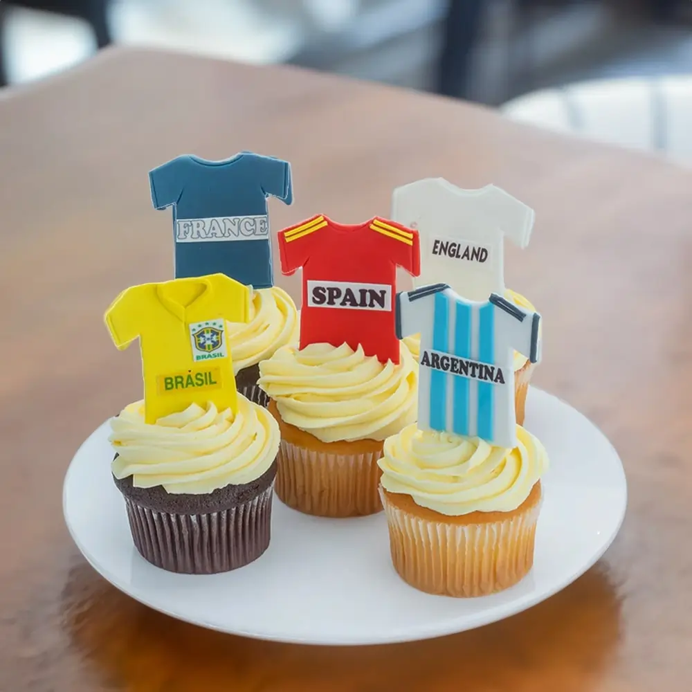 FIFA Jersey themed cupcakes
