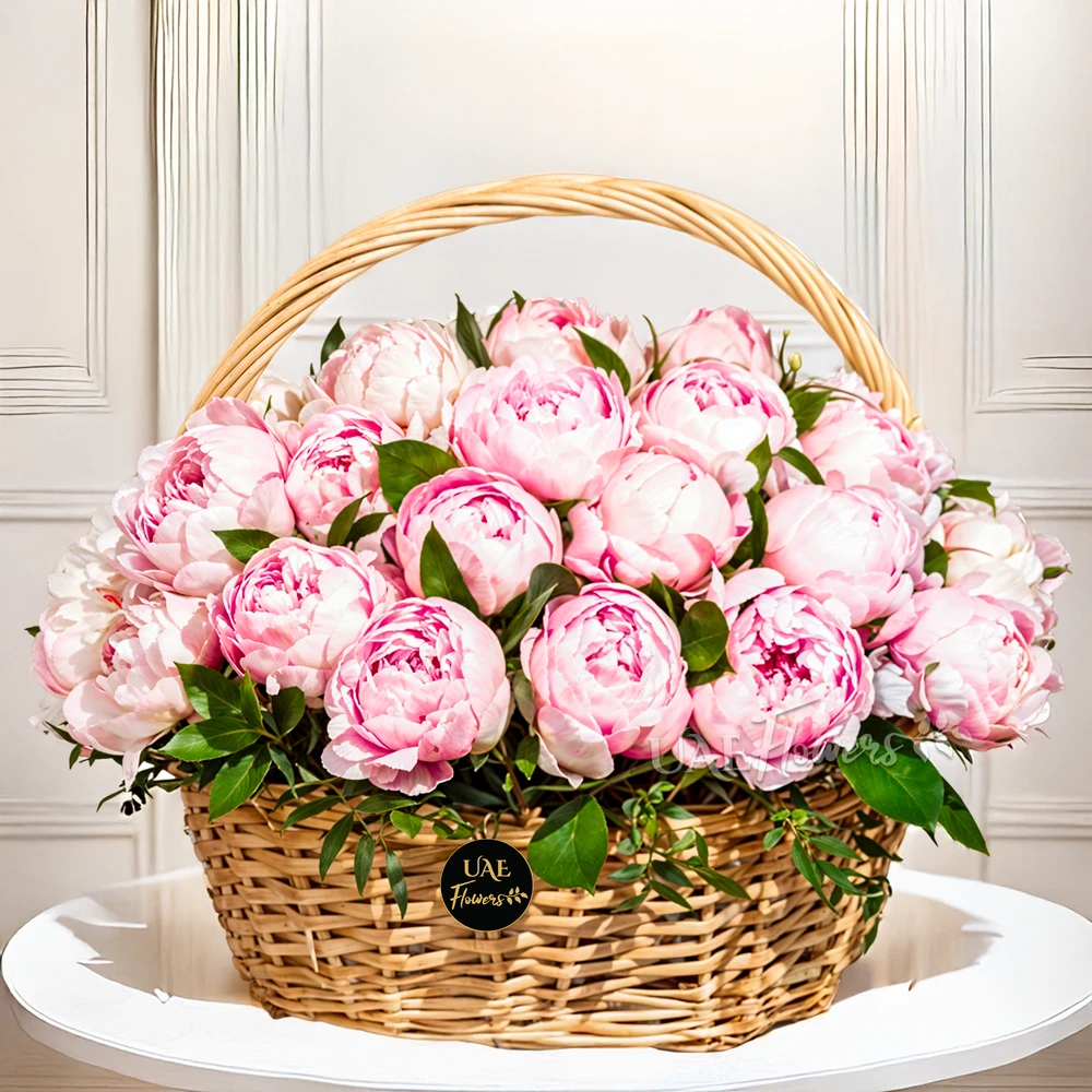 25 pink peonies and fillers.