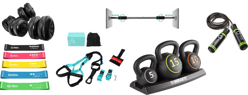 Assorted Fitness Accessories for Home